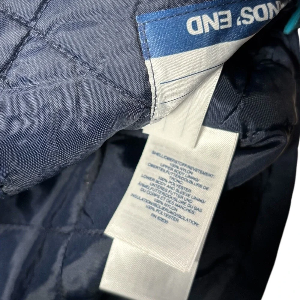 Lands End Kids‎ Winter Jacket Sz S 7-8 Blue Hooded Waterproof Ski Snow Warm